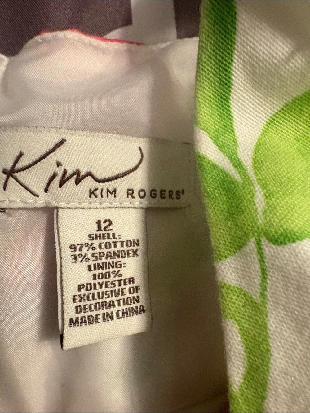 Kim Rogers White Dress with pink Floral Print and Pink Bow